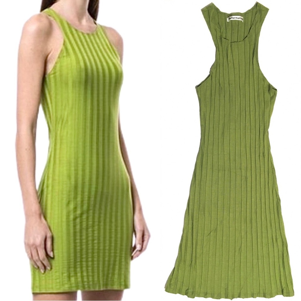 Reformation Green Mini Dress - Picture 5 of 11